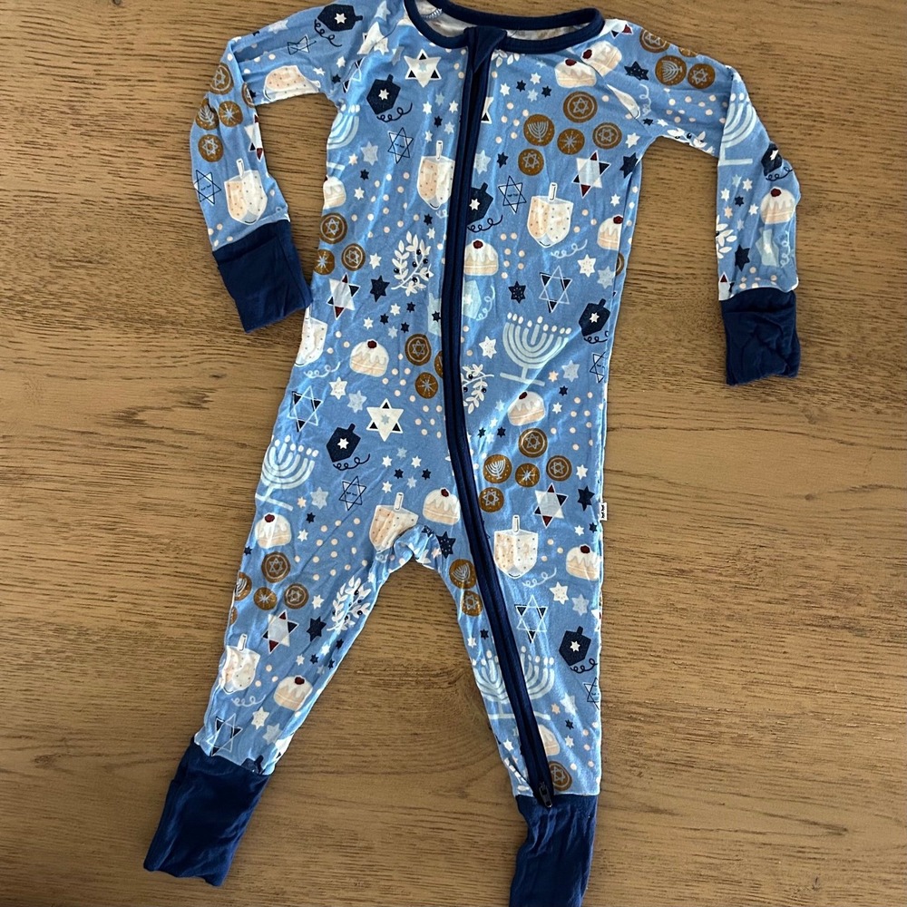 Little Sleepies Baby Bamboo Zippy Hanukkah Dreidel Print 12-18 Months